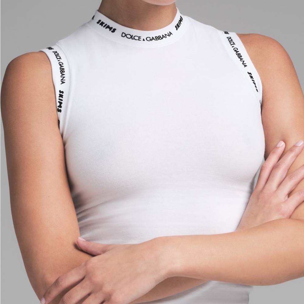 Dolce & Gabbana White Sleeveless Top